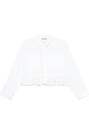 Twin-Set Poplin-skjorte med blonder
