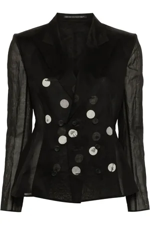 YOHJI YAMAMOTO Dobbeltradet semi-gennemsigtig blazer