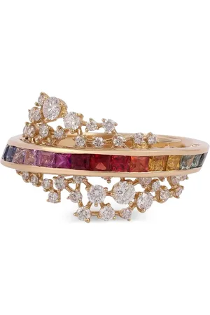 Ananya Scatter Energy ring i 18 karat guld med diamanter og safir