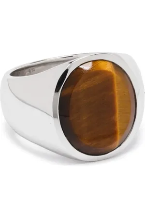 TOM WOOD Tiger eye-ring i sterlingsølv