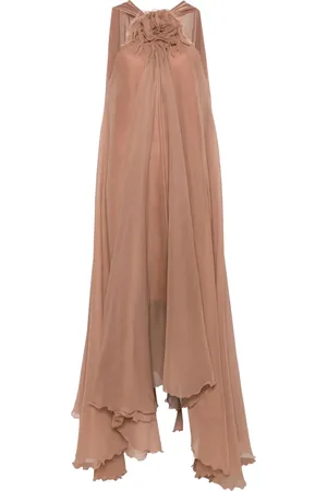 BLUMARINE Lang kjole med blomstret broche