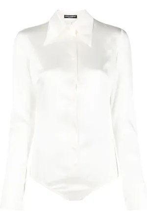 Dolce & Gabbana Bodysuit i satin med lange ærmer