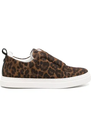 Pierre Hardy Baskets Slider sneakers i ruskind med leopardtryk