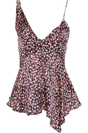 Isabel Marant Asymmetrisk Uliene georgette-top