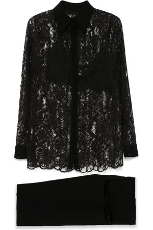 Saiid Kobeisy Chemise-top med blonder og bukser