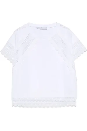 ERMANNO SCERVINO T-shirt med blondekant