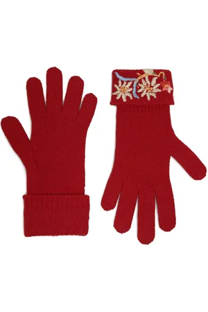 Bally Handsker med blomstret broderi