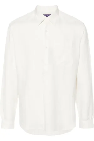 Ralph Lauren Poplin-skjorte i silkeblanding
