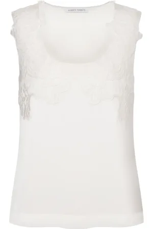 Alberta Ferretti Bluse med blomstret broderi