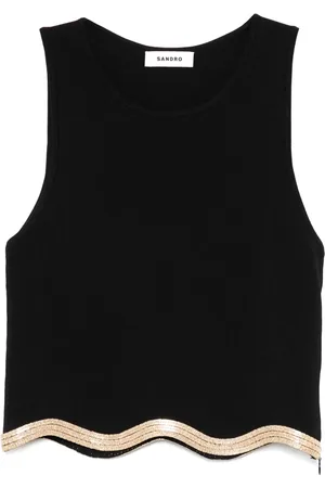 Sandro Cropped top med pailletudsmykning