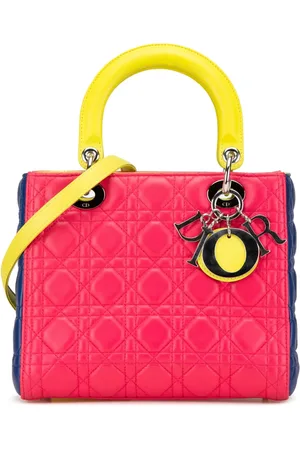 Dior Medium Tricolor Cannage Lady Dior satchel-taske i lammeskind fra 2013