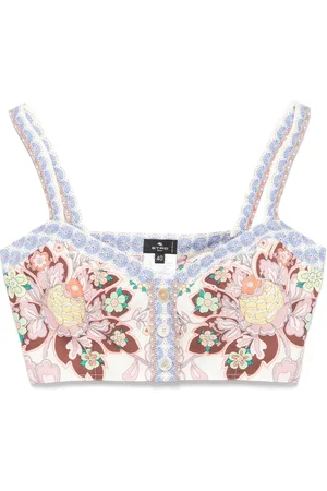 Etro Cropped top med blomstertryk