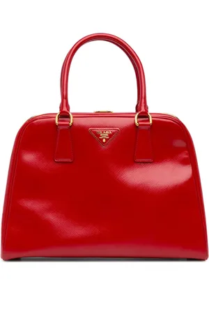 Prada Saffiano Vernice Pyramid Frame håndtaske fra 2000-2024
