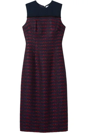 ST. JOHN Mellemlang tweed-kjole