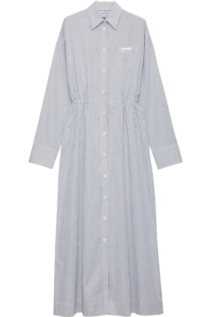 Prada Stribet kjole i poplin