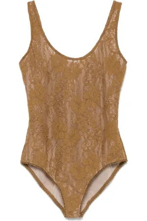 ZIMMERMANN Bodysuit med dyb udskæring og blonder
