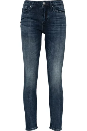 Armani Exchange Stenvaskede jeans med slitageeffekt og smalle ben