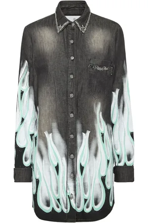Philipp Plein Flame Racing denimskjorte