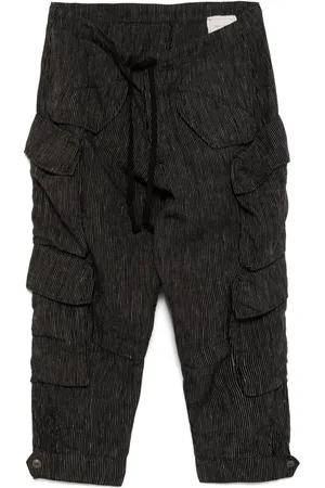GREG LAUREN Cropped bukser i hør