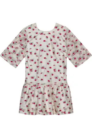 Ganni Kort organza kjole i jacquard