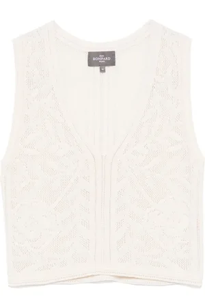 ERIC BOMPARD Pointelle vest med V-hals