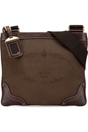 Prada Canapa crossbody-taske i kanvas med logo fra 2010-2024