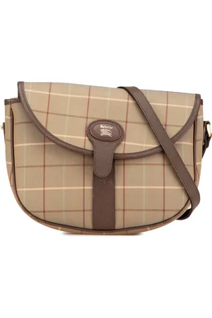 Burberry Vintage-ternet Flap crossbody-taske i kanvas fra det 20. århundrede