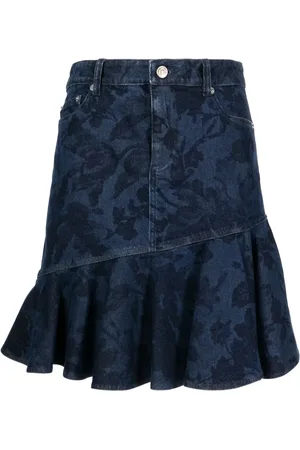 Erdem Asymmetrisk kort denimnederdel