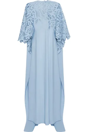 Oscar de la Renta Kaftan-kjole med udskæringsdetalje og rosemotiv