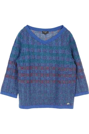 CHANEL Ternet T-shirt i strik fra 1986-1988