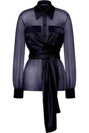 Alberta Ferretti Halvgennemsigtig bluse