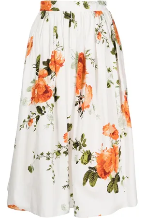 Erdem Nederdel i poplin med blomstertryk