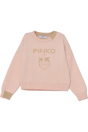 Pinko Sweater med intarsiastrikket logo