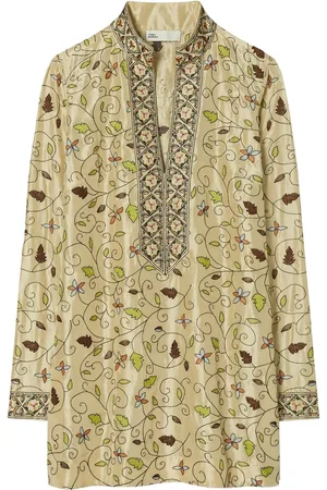 Tory Burch Tunika i silke med broderi