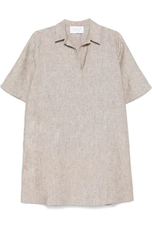 Kaos Kort Linda kjole i hør