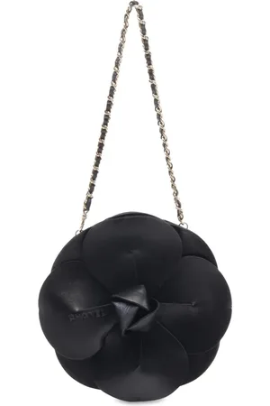 CHANEL Camellia Flower Evening håndtaske i lammeskind og satin fra 2002-2003