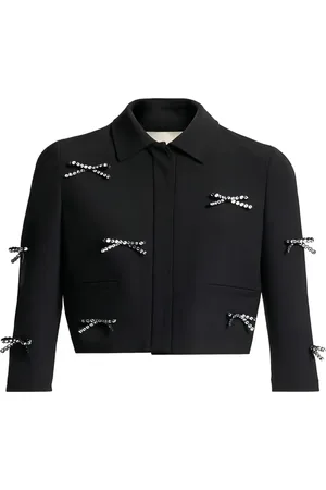 Elie saab Cropped jakke med sløjfeudsmykning