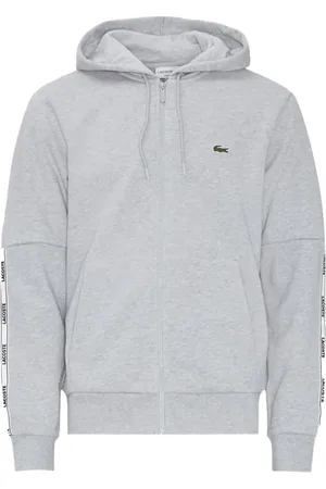 Lacoste Silver hættetrøje i fleece med lynlås