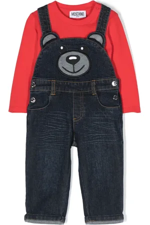 Moschino Overalls i denim med bamsemotiv