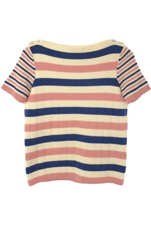 CHANEL Stribet T-shirt i strik fra 1986-1988