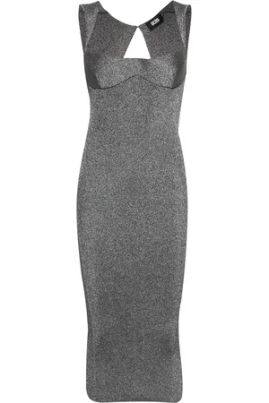 GCDS Lang ribbet kjole med lurex-detalje