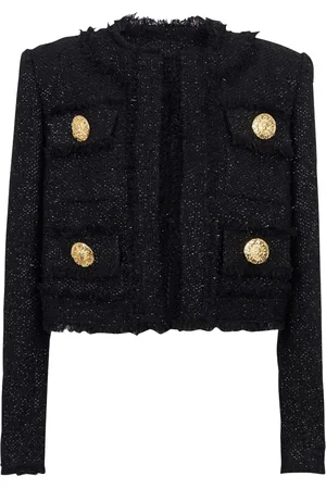 Balmain Cropped tweed-jakke