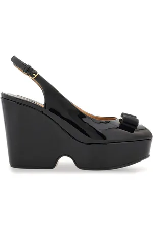 Salvatore Ferragamo Vara bow-lædersandaler med plateausål