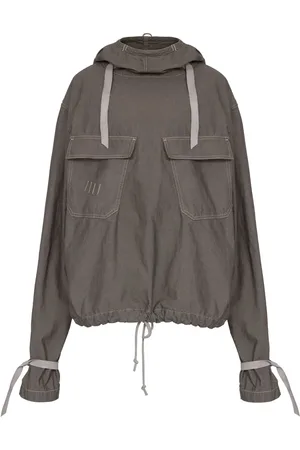 Maison Margiela Denimjakke med snoretræk i taljen og hætte
