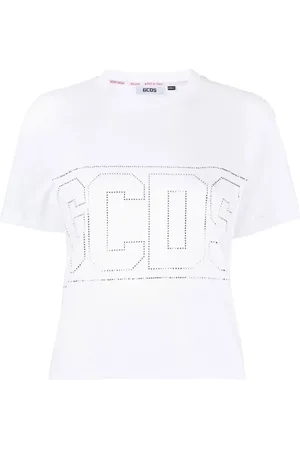 GCDS Cropped T-shirt med nitte-logo
