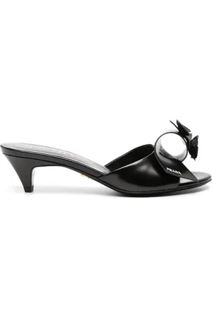 Prada 50mm mules med blomstret applikation