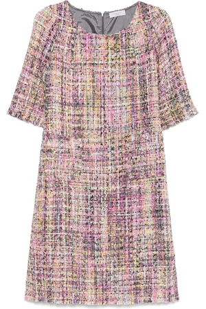 CHARLOTT Mellemlang tweed-kjole