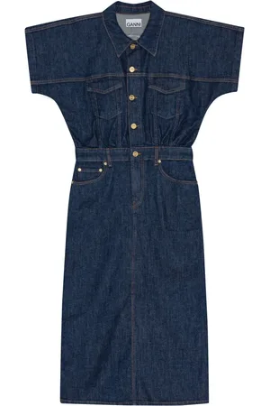 Ganni Rose mellemlang denimkjole