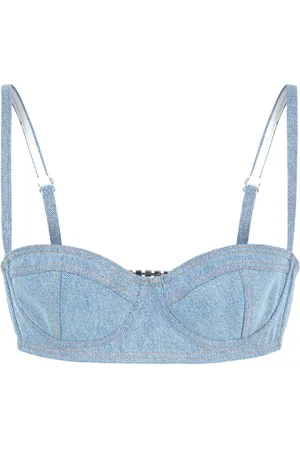 GCDS Bustier-top i denim med logoudsmykning