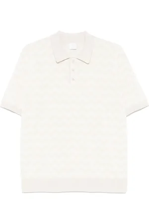 ELEVENTY Polo med zigzag-mønster